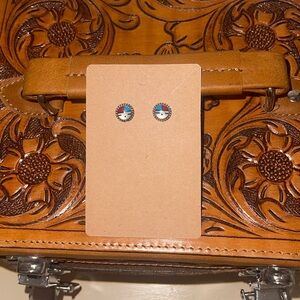 Zuni Sunface Sterling Silver Earrings